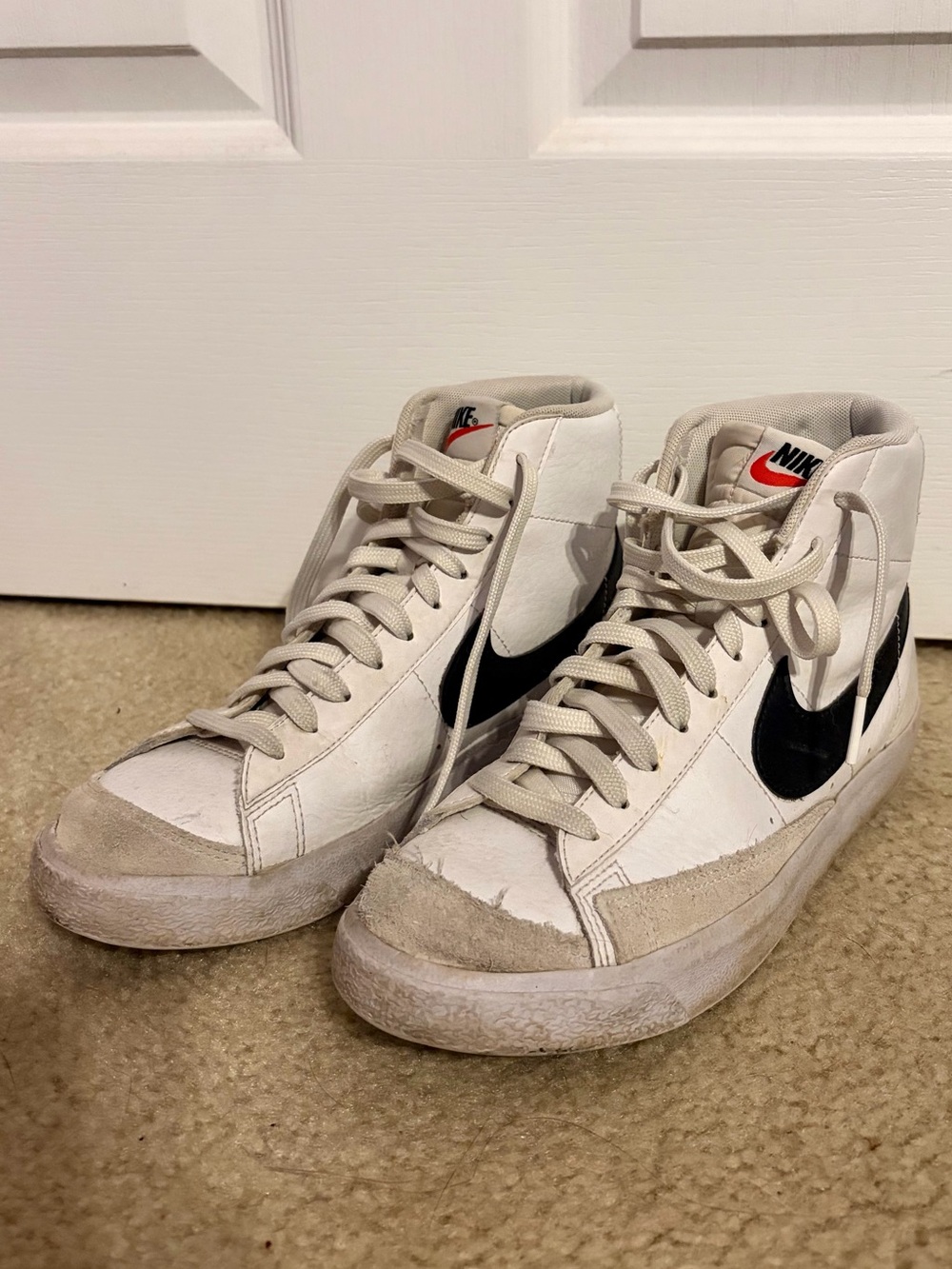 Nike Black and White Hightop Blazer Sneakers